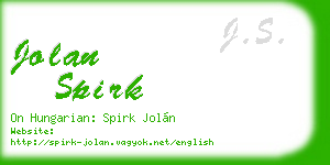 jolan spirk business card